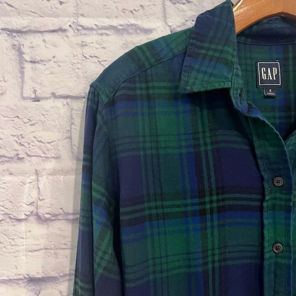 Gap Every Day Plaid Flannel Long Sleeve Shirt size Small - Picture 5 of 6